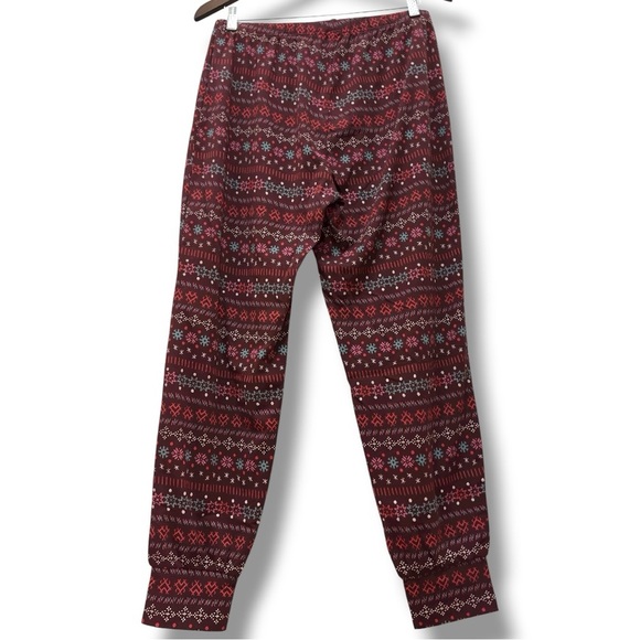 312 AERIE | NWT $40 Burgundy Multi Fair Isle Print Lounge Pants (Size M) - Picture 4 of 17